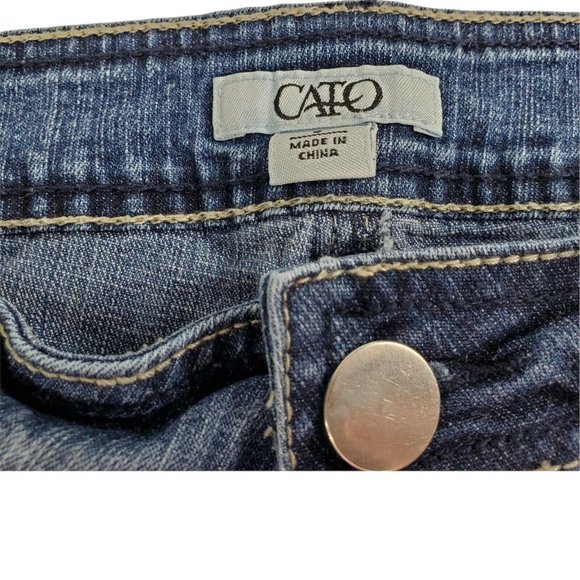 Cato Denim Capris - Long Shorts Women's Size 8 Stretch Cotton Blend 32 x 16.5 - Picture 7 of 7